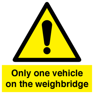 Only one vehicle on weighbridge